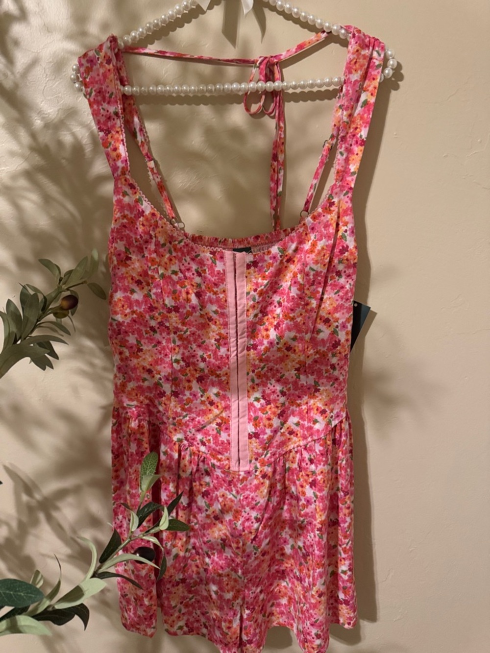 wild fable Pink Floral Tie-Back Romper